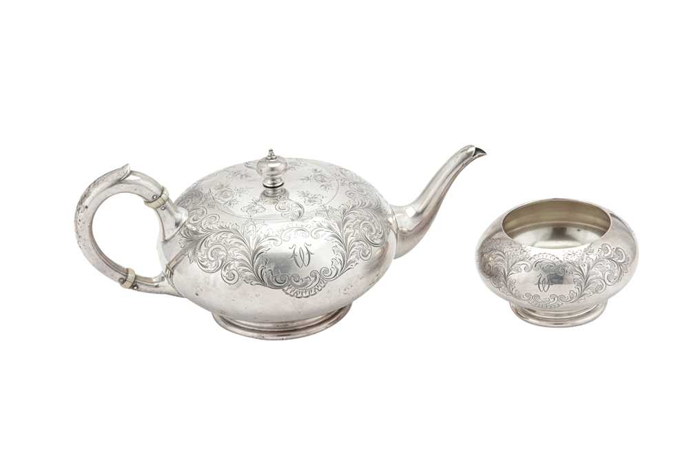 Lot 191 - AN EARLY 20TH CENTURY CANADIAN STERLING SILVER TEAPOT AND SUGAR BOWL, MONTREAL 1929 BY HENRY BIRKS AND CO