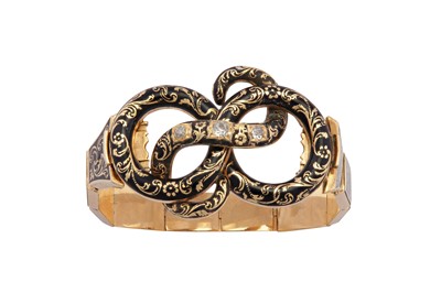 Lot 12 - A Victorian enamelled serpent bracelet