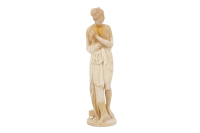 Lot 452 - AN ALABASTER FIGURE OF AN VENUS ITALICA, LATE 19TH/EARLY 20TH CENTURY