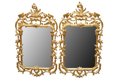 Lot 686 - A PAIR OF BAROQUE STYLE GILTWOOD MIRRORS, CIRCA 1970