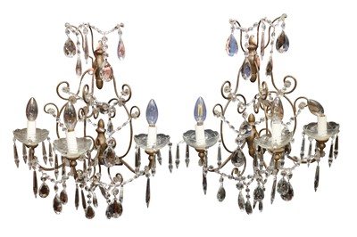 Lot 667 - A PAIR OF BOHEMIAN CRYSTAL EIGHT BRANCH CHANDELIERS, CIRCA 1970S