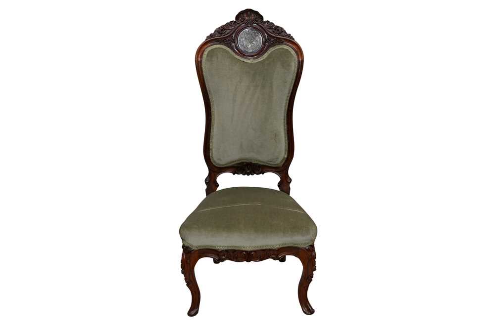 Lot 15 - AN ANGLO-CHINESE ROSEWOOD NURSING CHAIR, LATE 19TH CENTURY
