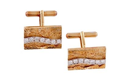 Lot 183 - A pair of diamond-set cufflinks