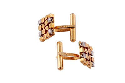 Lot 166 - A pair of diamond-set cufflinks
