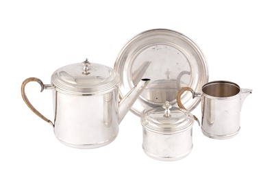 Lot 194 - A LATE 20TH CENTURY ITALIAN STERLING SILVER FOUR PIECE TEA SERVICE, FLORENCE BY CASSETTI