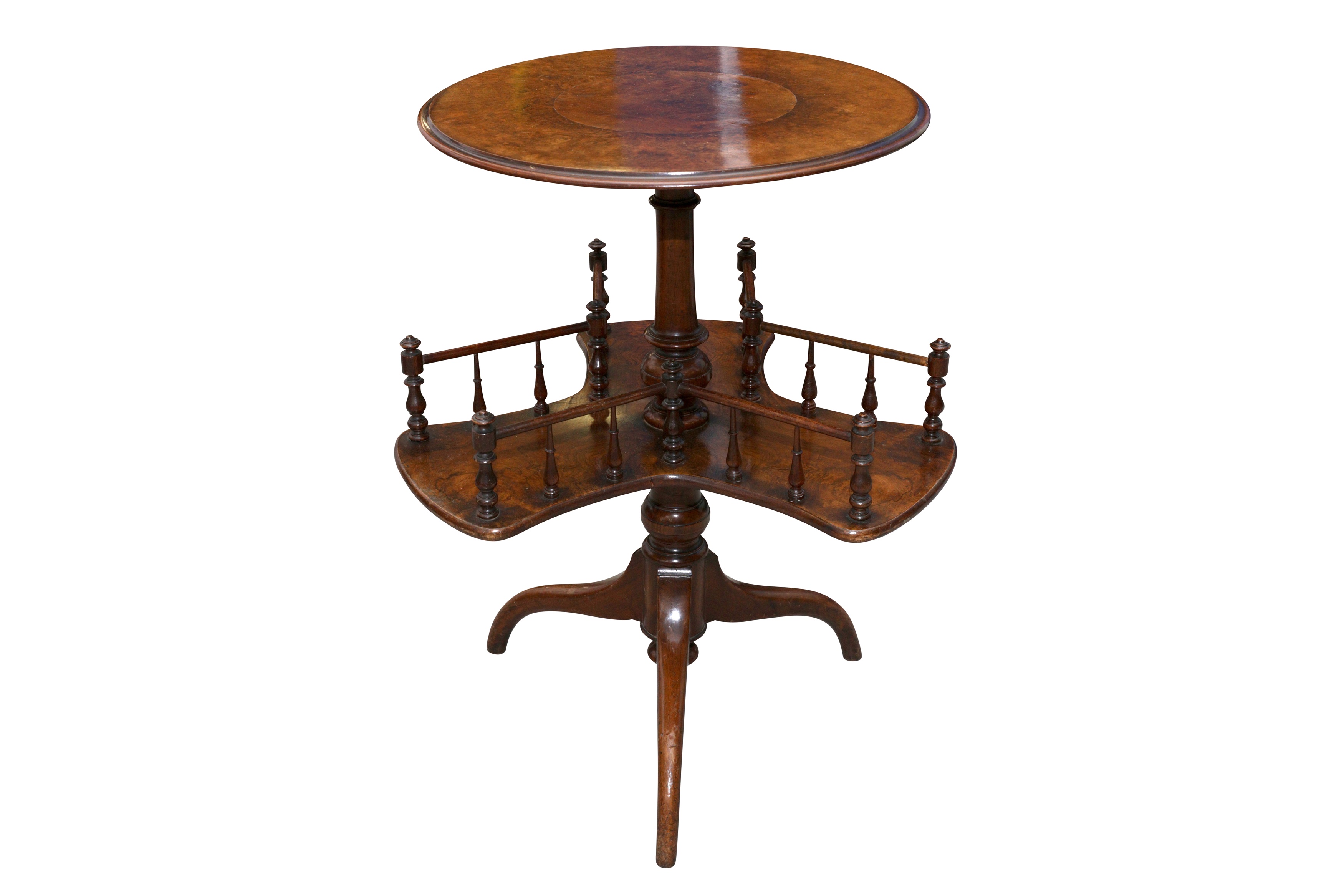 Lot 5 A 19TH CENTURY WALNUT REVOLVING BOOK TABLE