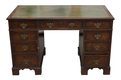 Lot 40 - A 19TH CENTURY AND LATER PEDESTAL DESK