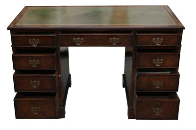 Lot 40 - A 19TH CENTURY AND LATER PEDESTAL DESK