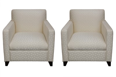 Lot 884 - A PAIR OF KINGCOME SOFAS CREAM UPHOLSTERED ARMCHAIRS