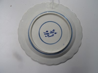 Lot 424 - TWO WORCESTER BLUE AND WHITE PORCELAIN PLATES, 18TH CENTURY