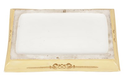 Lot 405 - AN ENGLISH PORCELAIN RECTANGULAR INK STAND, EARLY 19TH CENTURY