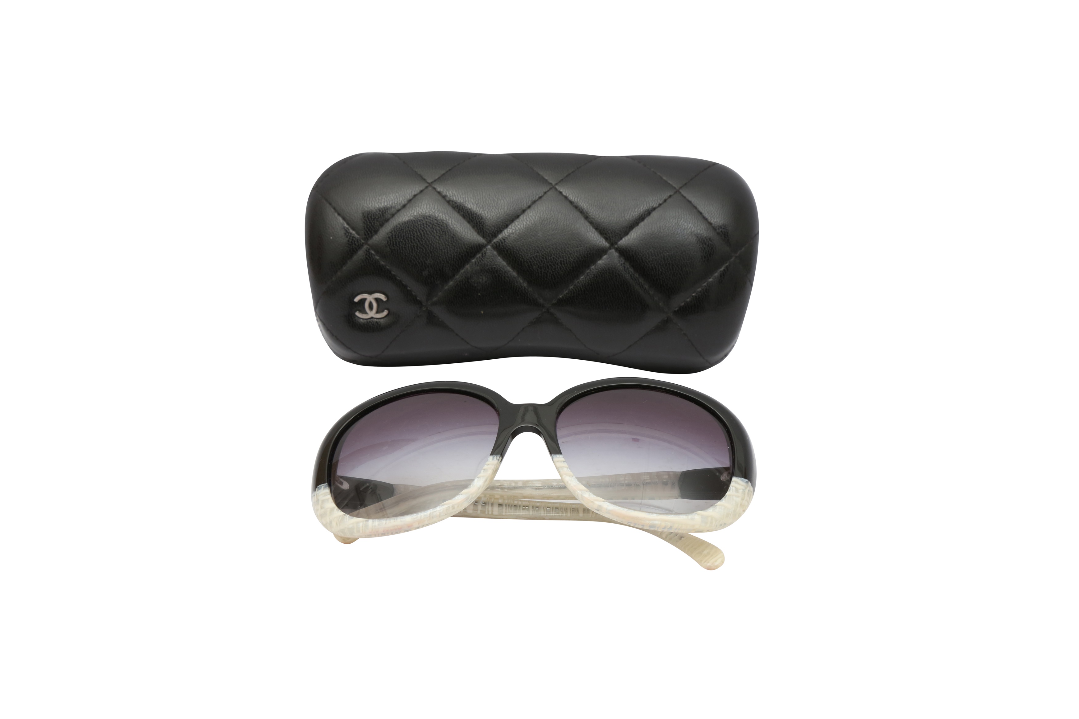 Lot 570 Chanel Monochrome Tweed Sunglasses