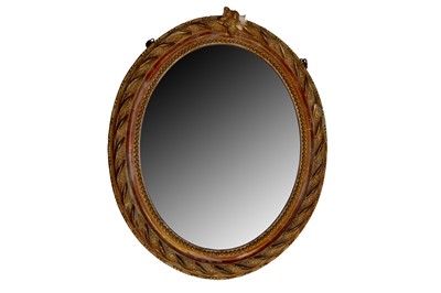 Lot 673 - A FRENCH GILT GESSO OVAL MIRROR, LATE 19TH CENTURY