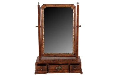 Lot 670 - A WALNUT TOILET MIRROR, IN THE GEORGE I STYLE