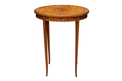 Lot 559 - A SHERATON REVIVAL SATINWOOD OCCASIONAL TABLE, LATE 19TH CENTURY