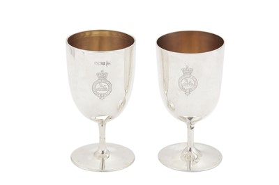 Lot 174 - A PAIR OF VICTORIAN STERLING SILVER GOBLETS, SHEFFIELD 1897 BY WALKER AND HALL