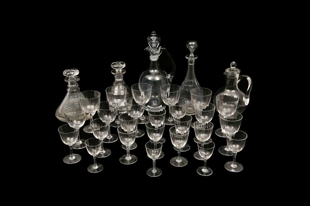 Lot 439 - A SELECTION OF DECANTERS AND DRINKING GLASSES, 19TH AND 20TH CENTURY