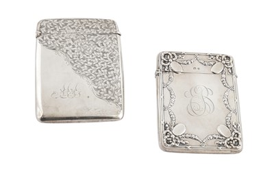 Lot 157 - TWO EDWARDIAN STERLING SILVER CARD CASES
