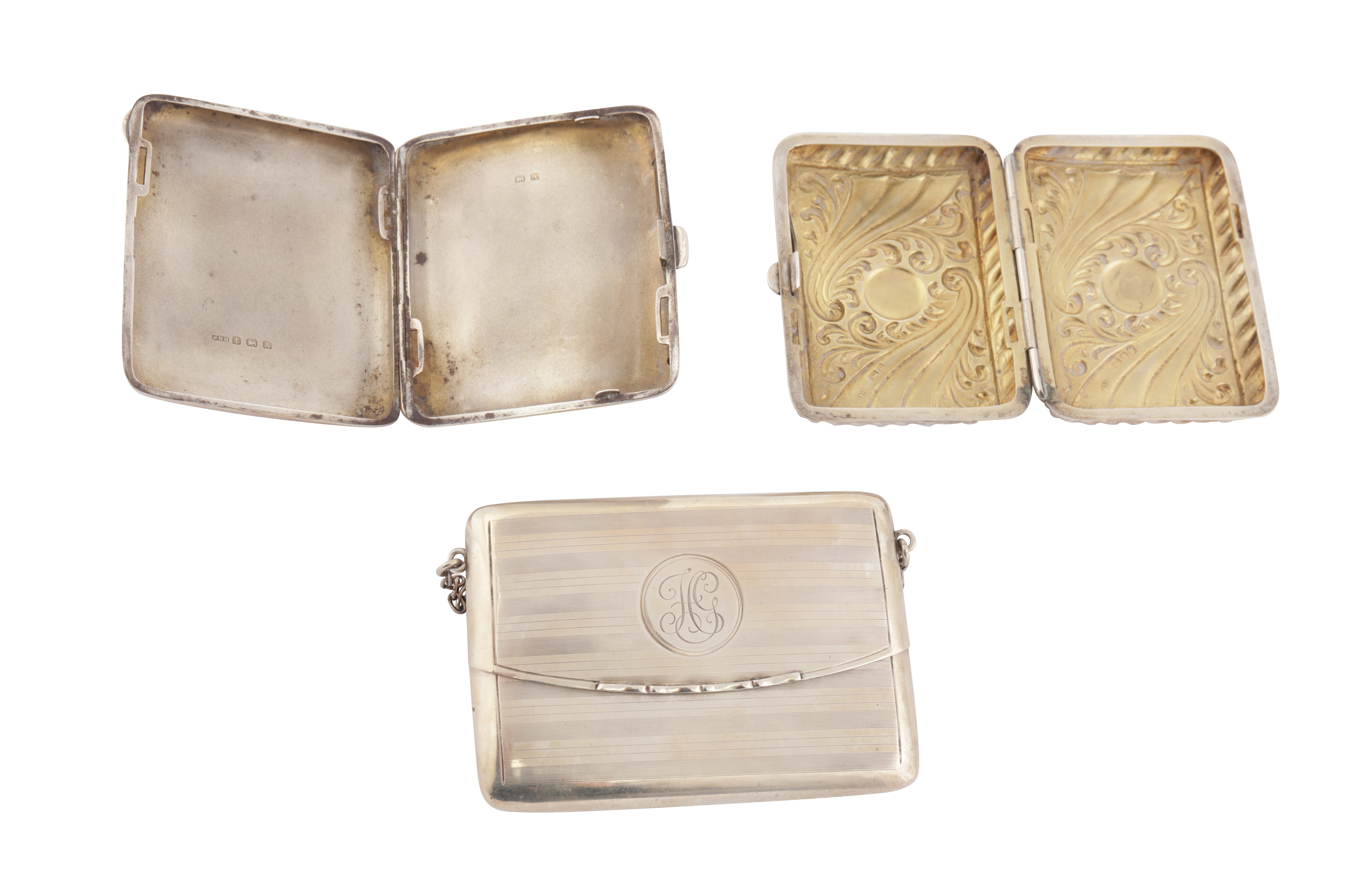 Lot 159 - A MIXED GROUP OF STERLING SILVER CASES