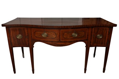 Lot 578 - A 19TH CENTURY MAHOGANY AND CROSSBANDED SIDEBOARD