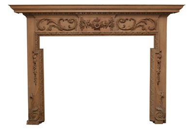 Lot 638 - A FRENCH TASTE PINE FIRE SURROUND, IN THE LOUIS XV STYLE, 20TH CENTURY