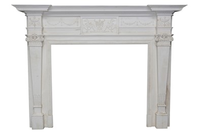 Lot 622 - A WHITE PAINTED WOOD FIREPLACE SURROUND, IN THE ADAM STYLE, LATE 20TH CENTURY