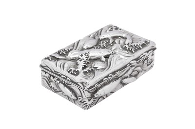 Lot 126 - An early 20th century Japanese silver cigarette box, circa 1910 by Watanabe