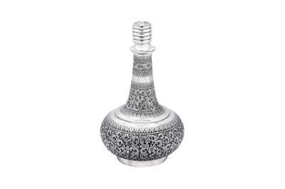 Lot 60 - A late 20th century Indian silver bottle (surahi), Bombay circa 1970