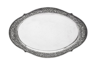 Lot 61 - A late 20th century Indian unmarked silver tray, Bombay circa 1970