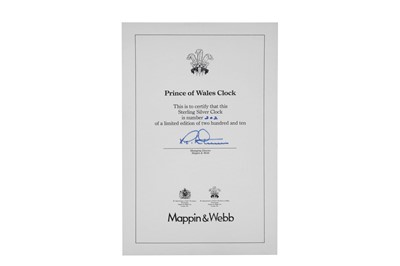 Lot 353 - A cased Elizabeth II sterling silver Prince of Wales and Princess Diana commemorative clock or timepiece, London 1981 by Mappin and Webb