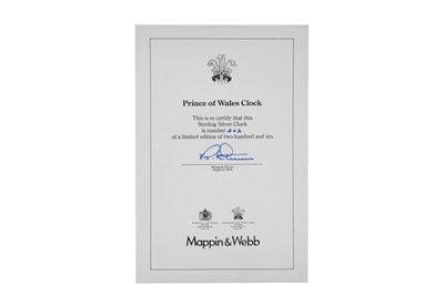 Lot 353 - A cased Elizabeth II sterling silver Prince of Wales and Princess Diana commemorative clock or timepiece, London 1981 by Mappin and Webb