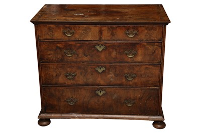 Lot 551 - A WALNUT CHEST OF DRAWERS, LATE 17TH/EARLY 18TH CENTURY