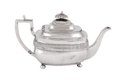Lot 471 - A George III sterling silver teapot, London 1810 by Stephen Adams
