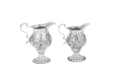 Lot 478 - Two George III sterling silver cream jugs, London 1780 by Nathaniel Appleton & Ann Smith (reg. 26th July 1775)