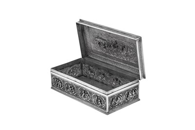 Lot 94 - A fine late 19th century Burmese silver casket or box, Rangoon circa 1890