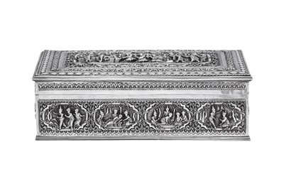 Lot 94 - A fine late 19th century Burmese silver casket or box, Rangoon circa 1890