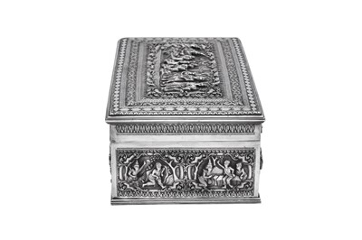 Lot 94 - A fine late 19th century Burmese silver casket or box, Rangoon circa 1890