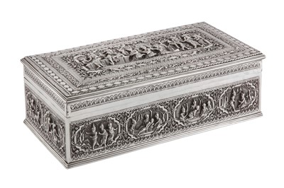 Lot 94 - A fine late 19th century Burmese silver casket or box, Rangoon circa 1890