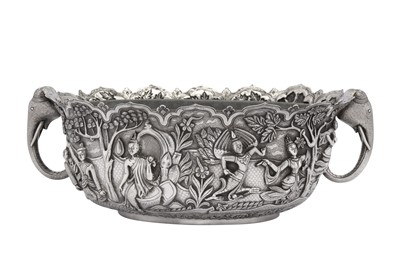 Lot 86 - A mid-20th century Thai unmarked silver jardinière, Chiang Mai circa 1960