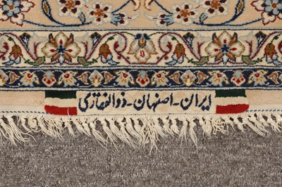 Lot 11 - AN EXTREMELY FINE SIGNED PART SILK ISFAHAN RUG, CENTRAL PERSIA