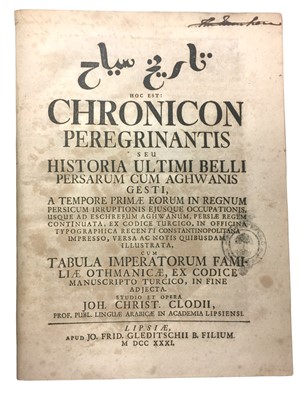 Lot 194 - [Afganistan] Krusinkski / Clodius Chronicon Persarum cum Aghwanis