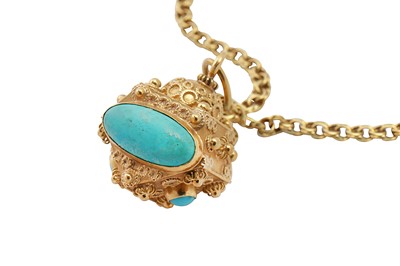 Lot 141 - A turquoise charm necklace
