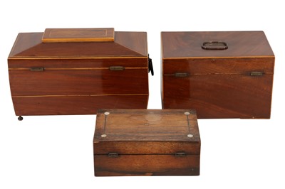 Lot 507 - A REGENCY RECTANGULAR TEA CADDY