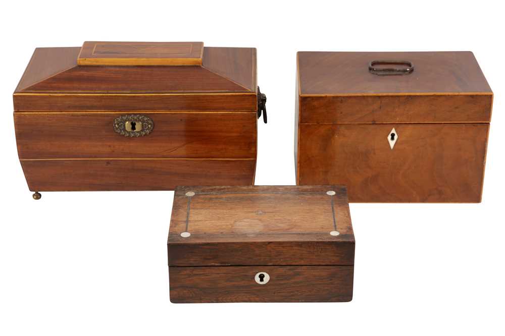 Lot 507 - A REGENCY RECTANGULAR TEA CADDY