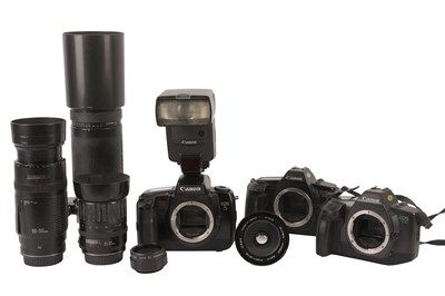 Lot 41 - A Selection of Canon EOS Cameras & Lenses