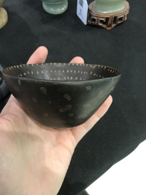Lot 491 - A CHINESE SPOTTED POTTERY BOWL.