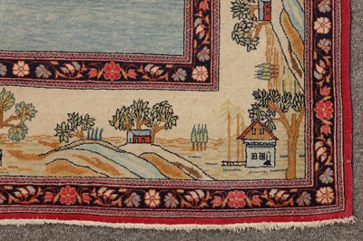 Lot 75 - A FINE PICTORIAL KASHAN RUG, CENTRAL PERSIA