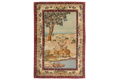 Lot 75 - A FINE PICTORIAL KASHAN RUG, CENTRAL PERSIA