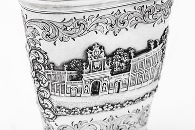 Lot 54 - A mid-19th century Indian Colonial unmarked silver ‘castle top’ spill vase, Calcutta circa 1860