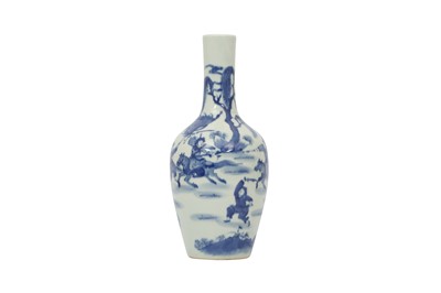 Lot 221 - A CHINESE BLUE AND WHITE 'WARRIORS' VASE